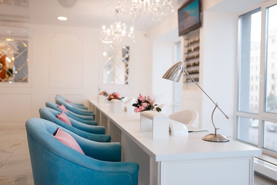 Nail Salon Insurance - Interior of an Upscale Modern Nail Salon in the City