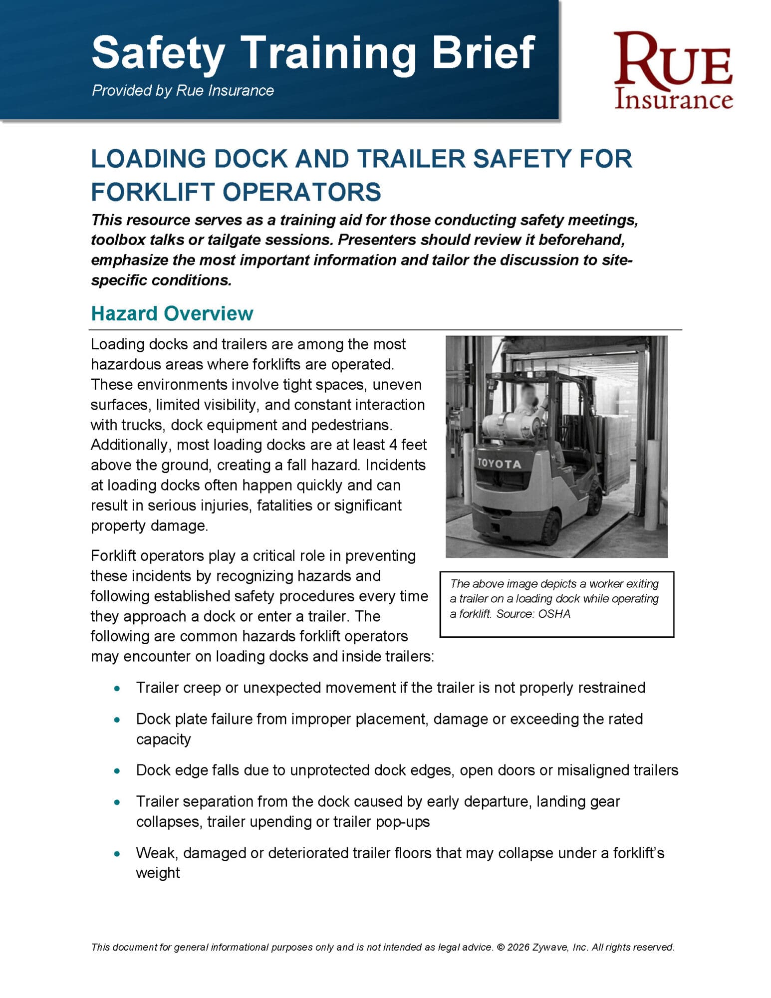Enhancing Safety in Loading Dock and Trailer Operations - Rue Insurance